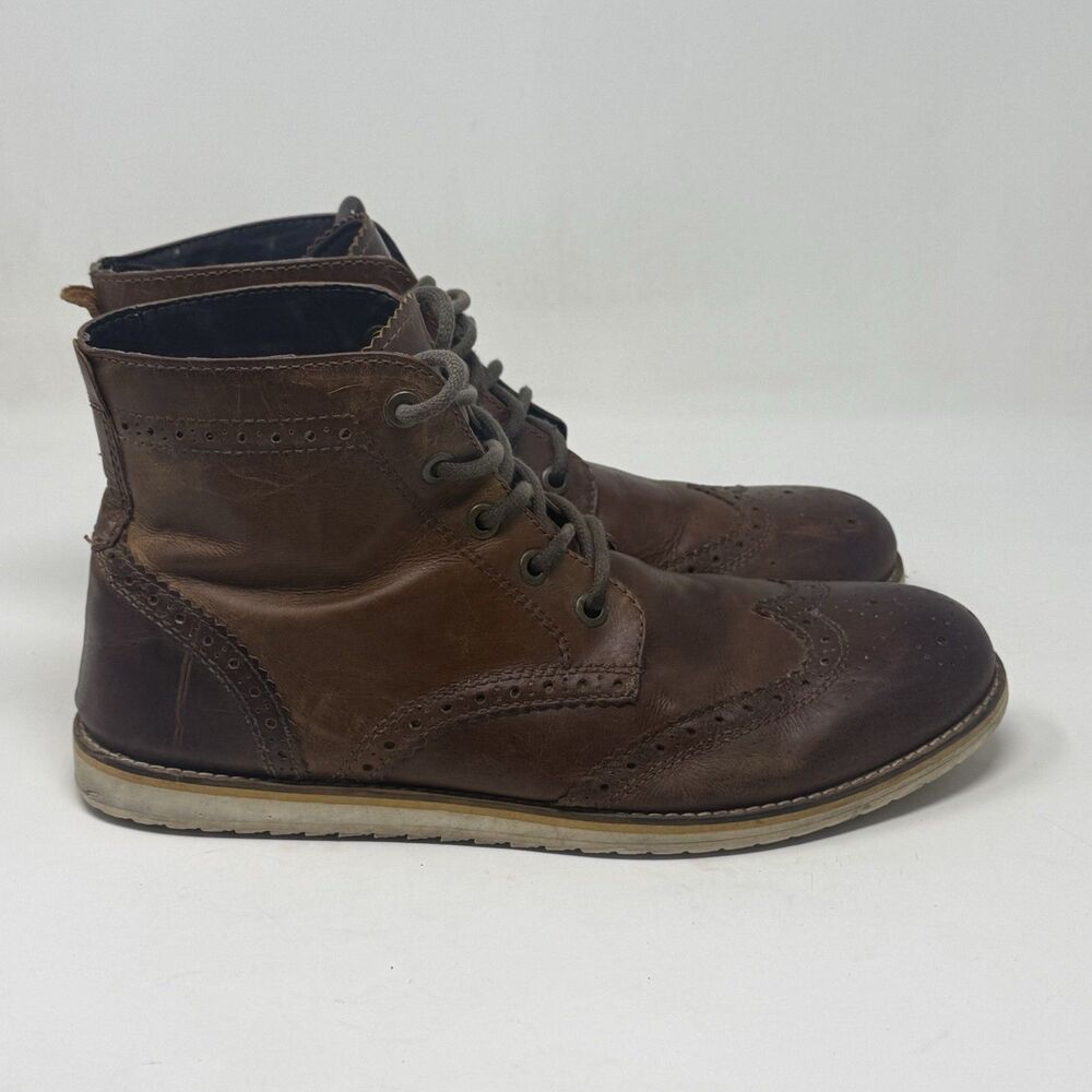 Crevo Boardwalk Chukka Boots Mens 13 Brown Leather Lace Up Hipster City Preppy